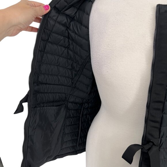 J McLaughlin Quilted Bow Waist Lightweight Goose Down Jacket Black Size Medium - Picture 8 of 12